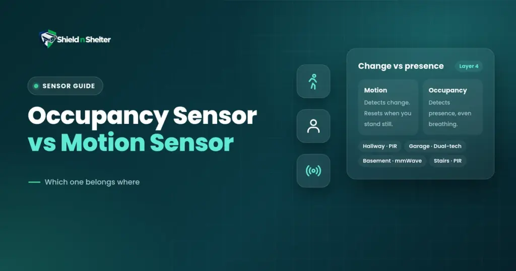 Occupancy Sensor vs. Motion Sensor: Which One Belongs Where in a Home Security Plan - Shield N Shelter